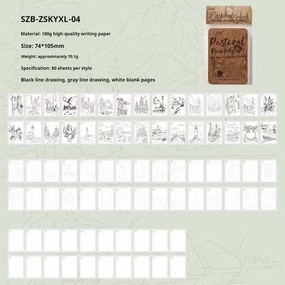 Mini Journaling Sketch Book - 80 Pcs