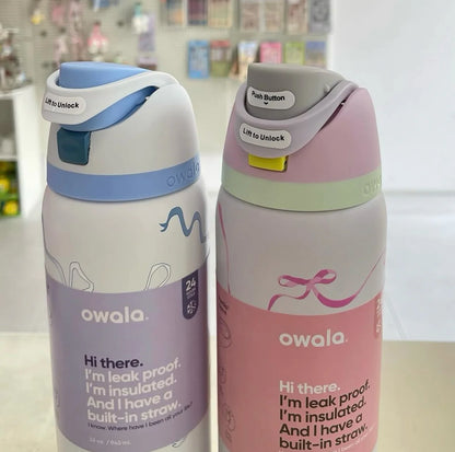 Owala FreeSip leakproof stainless steel bottle with straw - cute edition