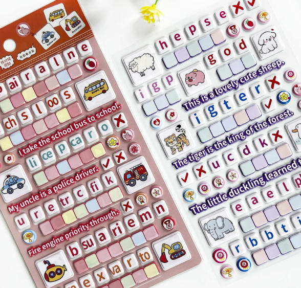 Foam letter and kawaii puffy sticker