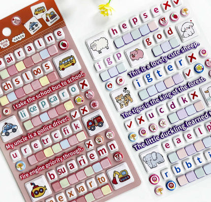 Foam letter and kawaii puffy sticker