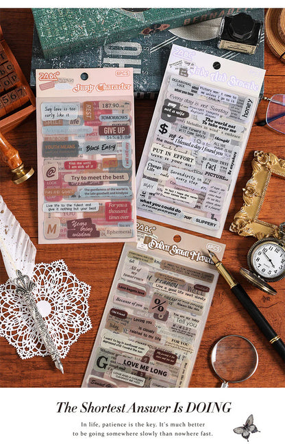 Journaling Vintage Message Sticker - 6 Sheets