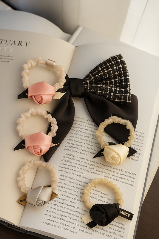 Rose Korean Scrunchie - pair