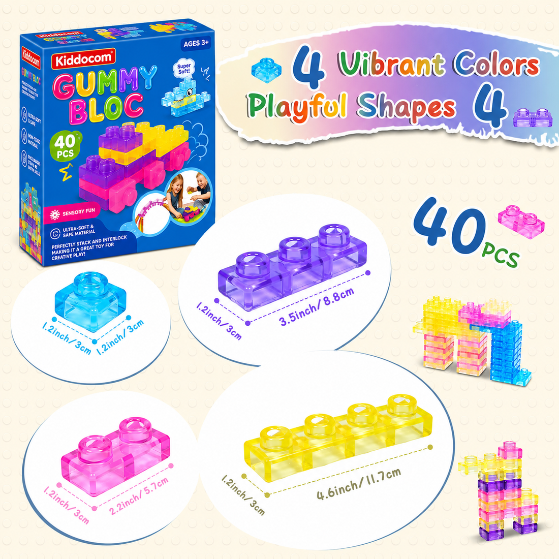 Squish Gummy Blocks - 40pcs