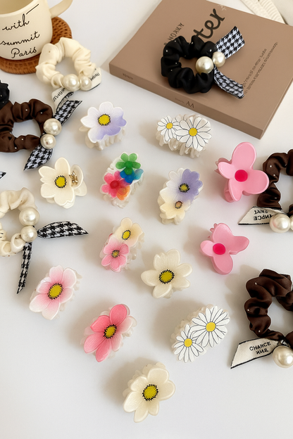 Crystal Bloom Flower Hair Claw Clip