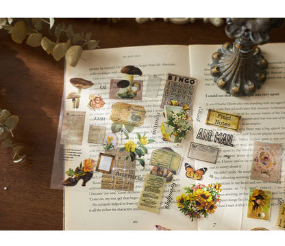 Vintage Retro Journaling Sticker Book - 20 Sheets