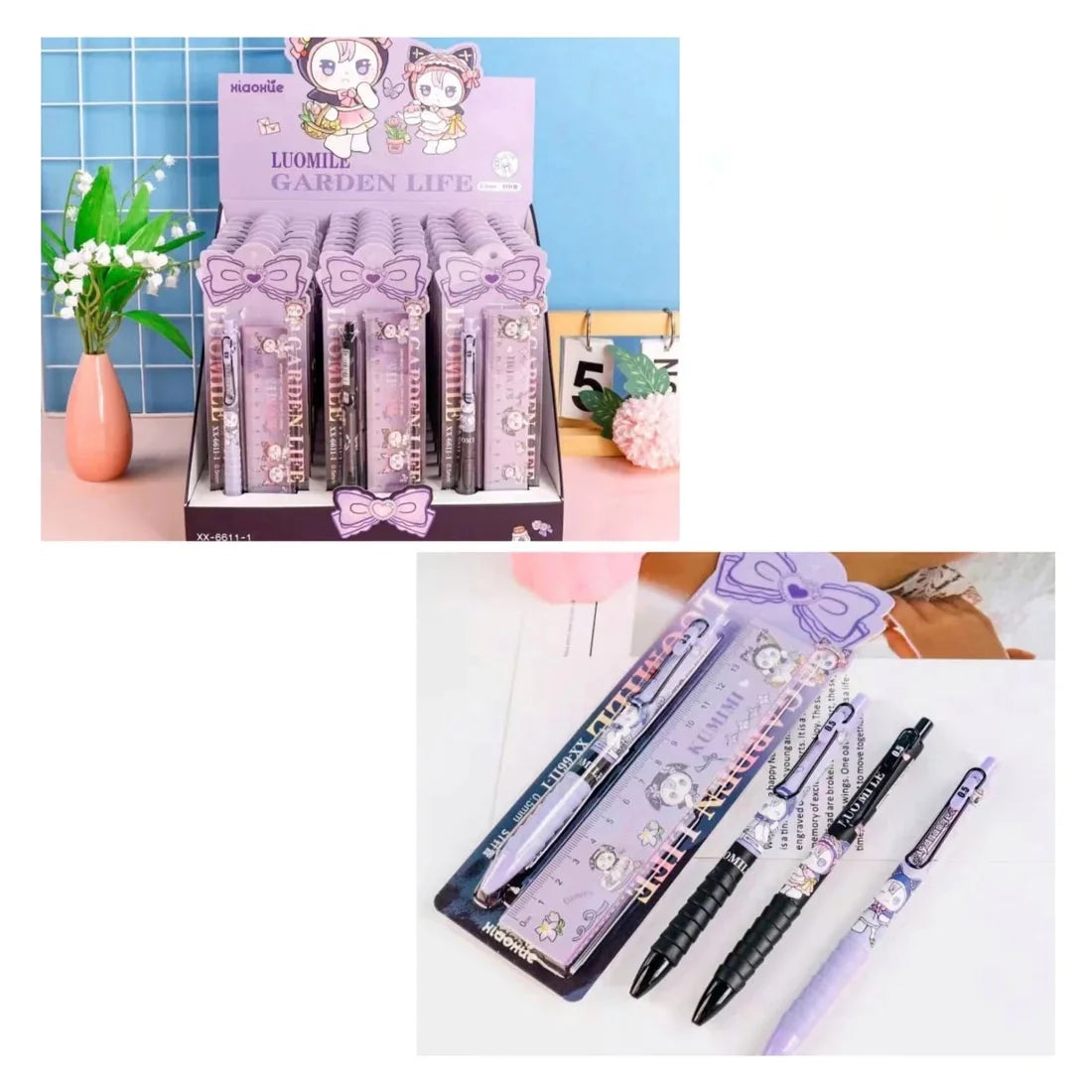 Cute Kawaii Kuromi Click Pen With Scale