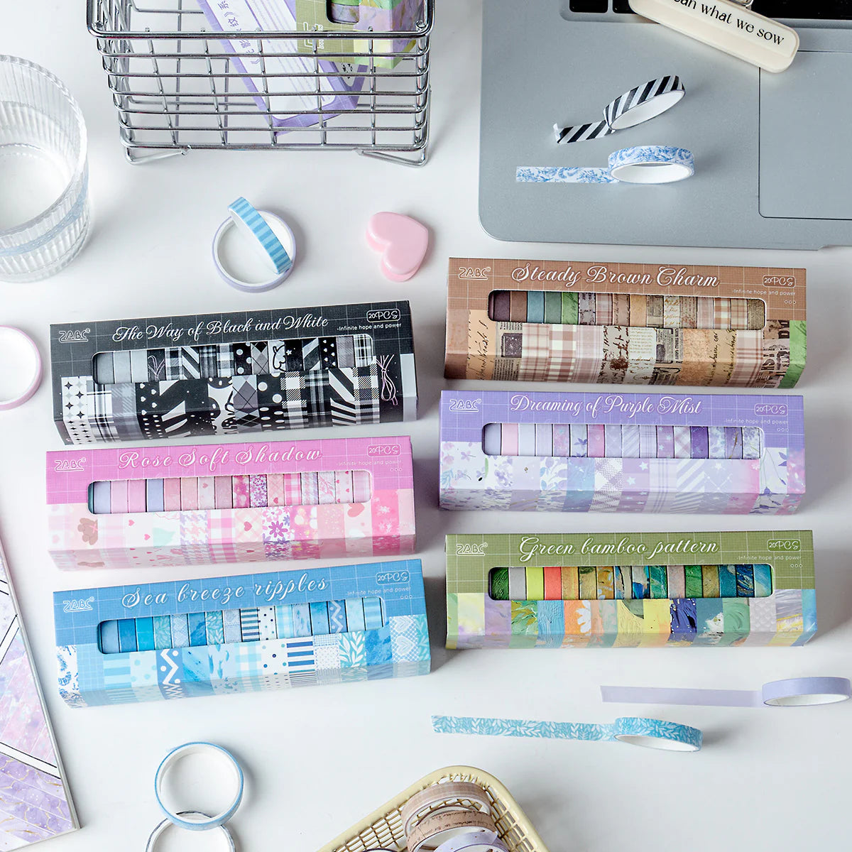Washi Tape Roll Set – 20 Pcs