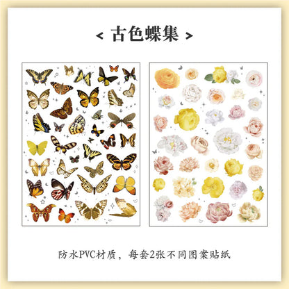 Vintage Butterfly Sticker - 10 Sheets