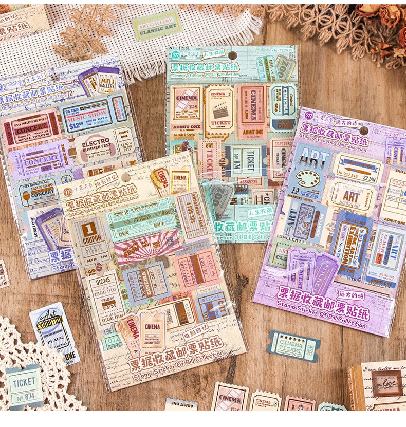Vintage Stamp Sticker Sheet - 4 Sheets