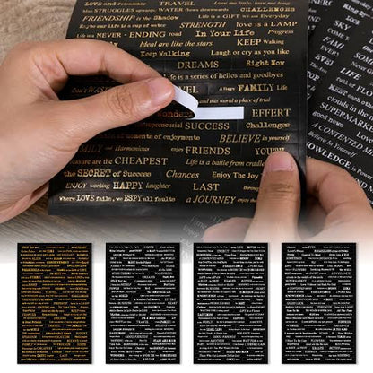 Golden Message Wording Sticker - 4 pcs