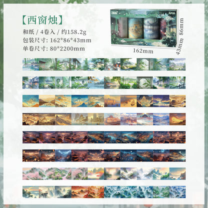 Scenary Washi Tape Set - 4 Pcs