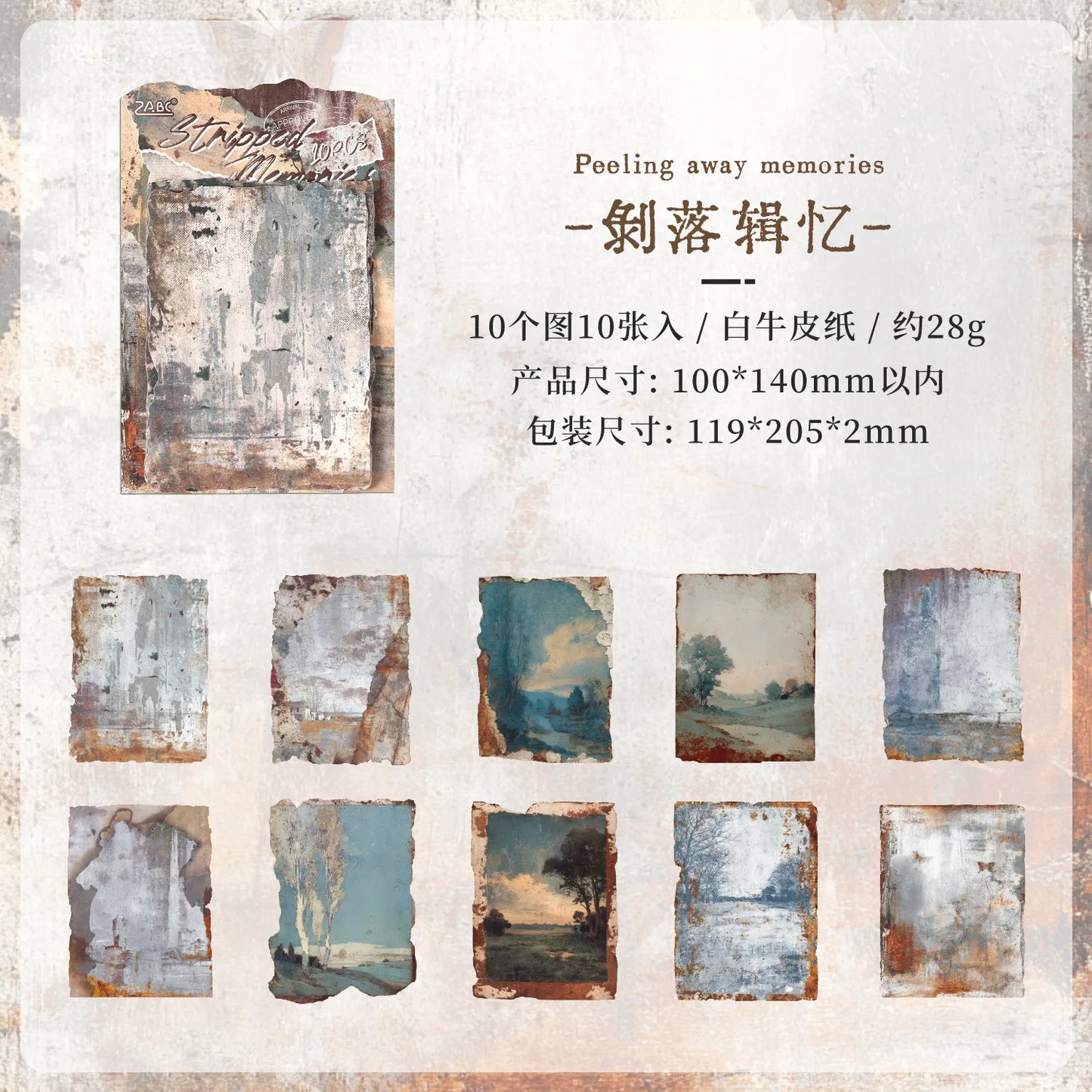 Vintage Theme Material Paper - 10 Pcs