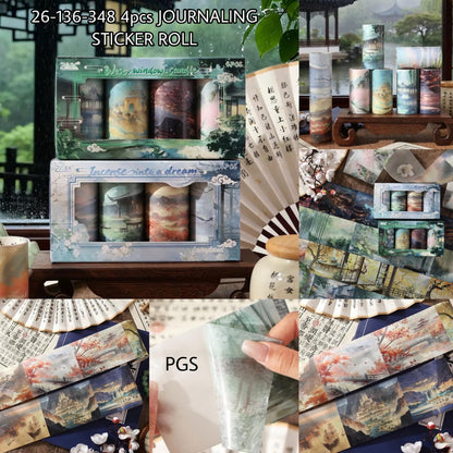 Scenary Washi Tape Set - 4 Pcs