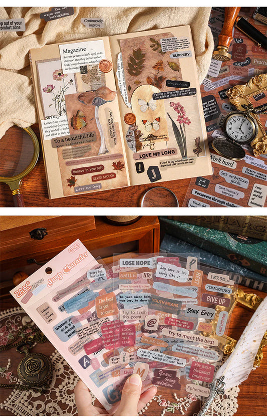 Journaling Vintage Message Sticker - 6 Sheets
