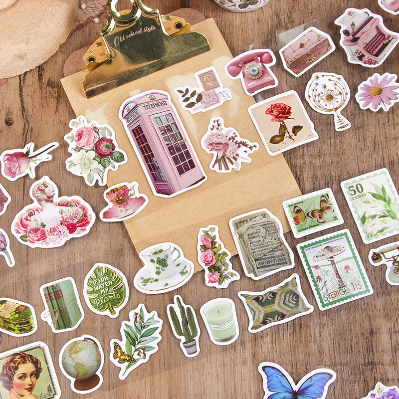 Retro flower Sticker Tape Roll