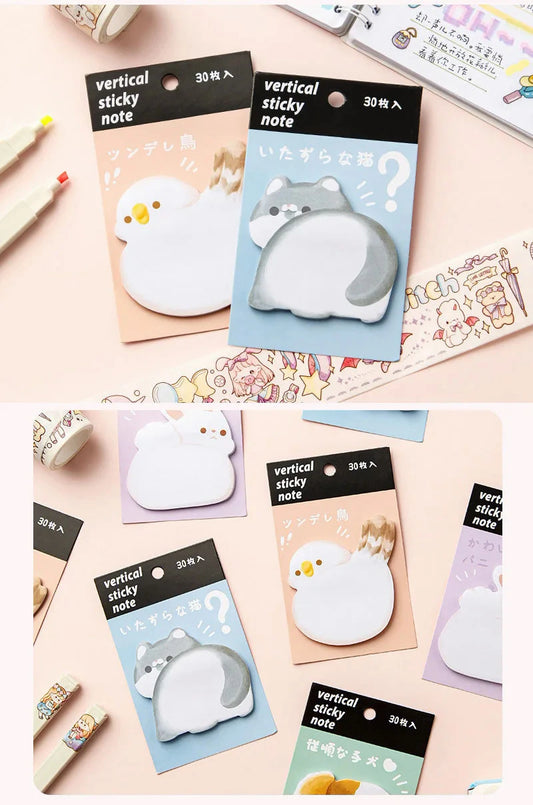 cute animal hug sticky notes