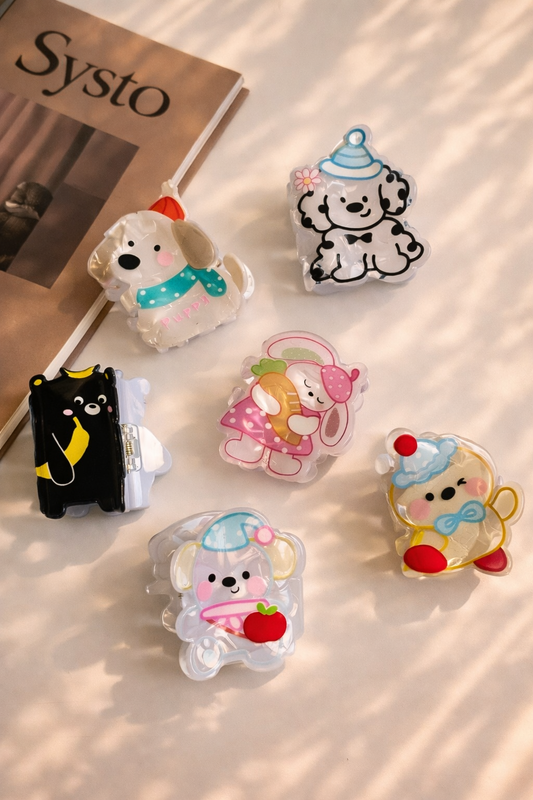Cute kawaii Teddy dog  Hair Claw Clip