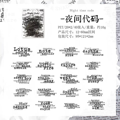 Message and Letters Journaling Sticker-40 Pcs