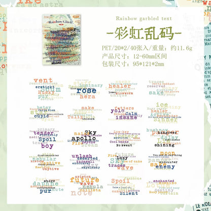 Message and Letters Journaling Sticker-40 Pcs