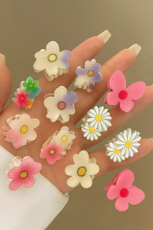 Crystal Bloom Flower Hair Claw Clip