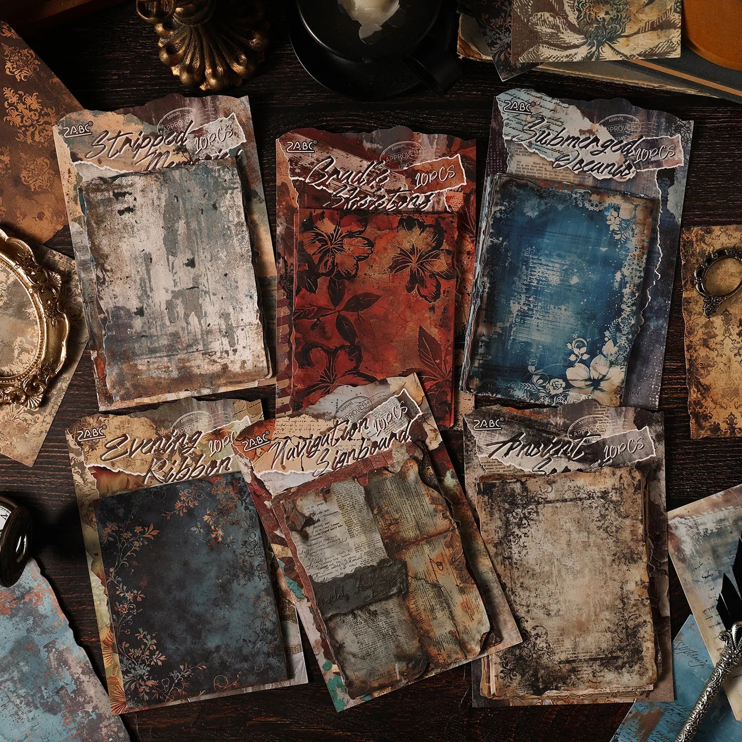 Vintage Theme Material Paper - 10 Pcs