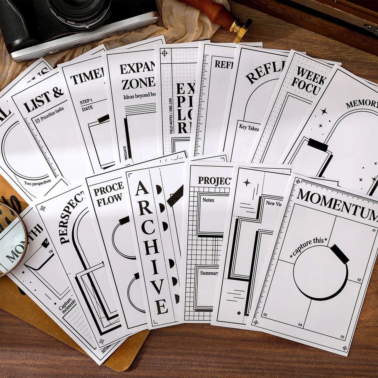 Paper Journaling Sticker Series - 16 Pcs