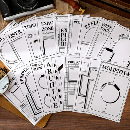 Paper Journaling Sticker Series - 16 Pcs
