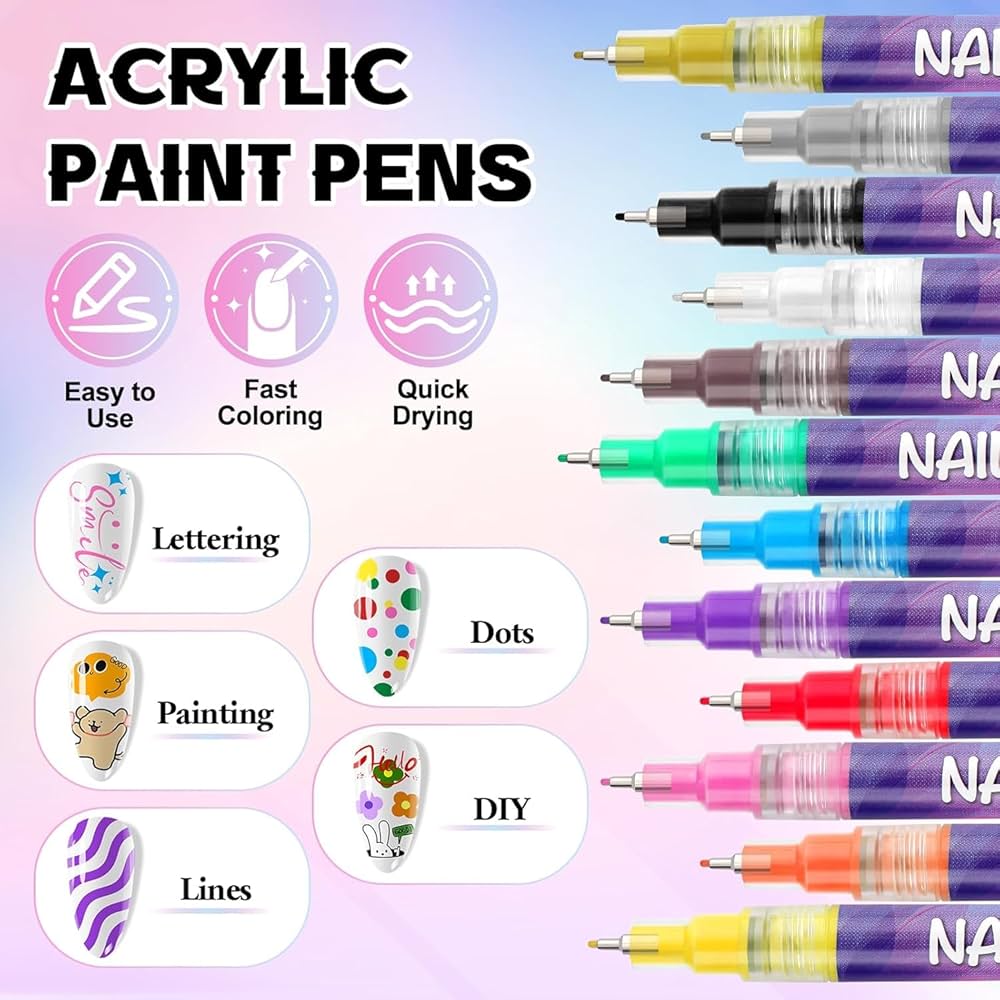 Nail Art Marker Set-12 Pcs