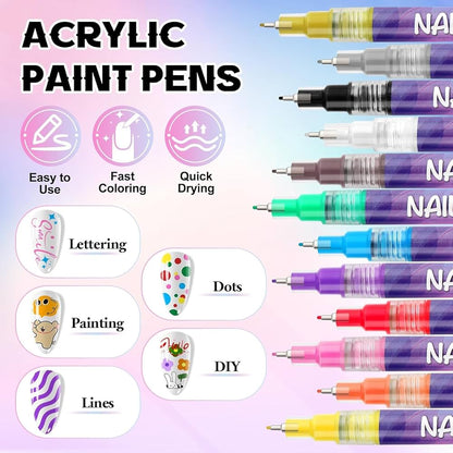 Nail Art Marker Set-12 Pcs