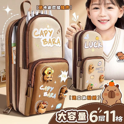 Kawaii Panda cappy beara pencil pouch - 3 zip