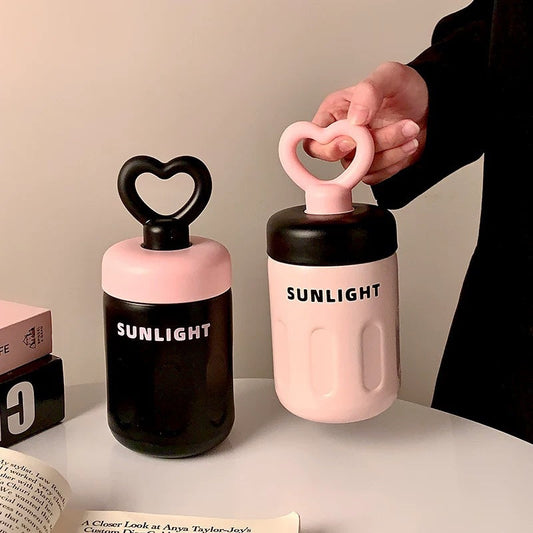 Kawaii Heart Stainless Steel Sipper ( 500 ML )