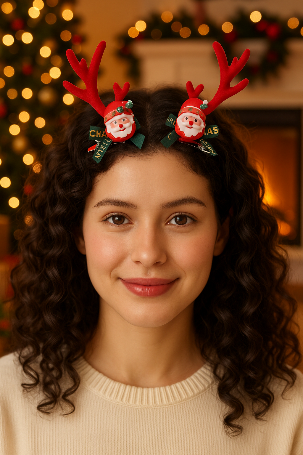 Christmas reindeer cute hair pins