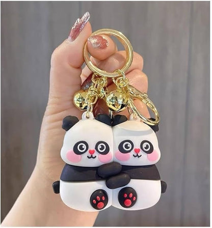 Poookie panda magnetic couple keychain