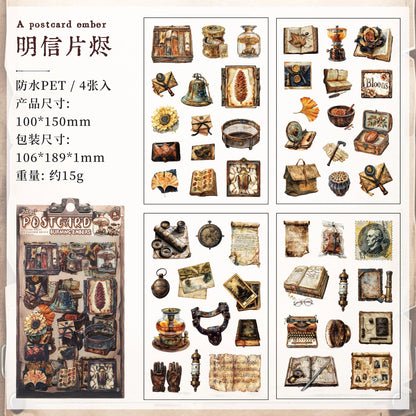 Vintage Times Sticker Sheet - 4 Pcs