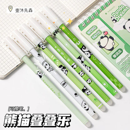 Panda Theme Erasable 12 Pen Set - Blue Ink