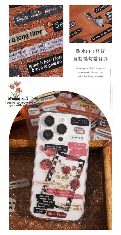 Journaling Vintage Message Sticker - 6 Sheets