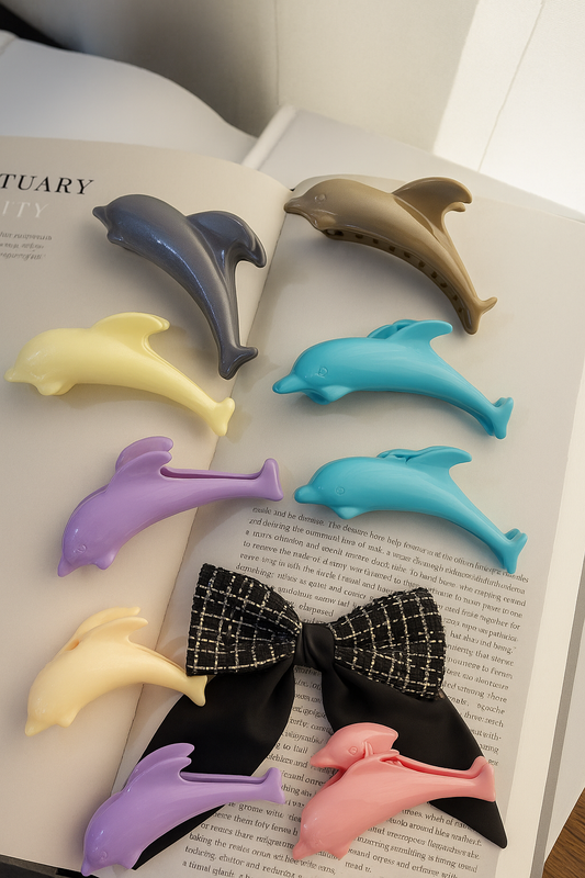 Dolphin Shimmery Kawaii Hair Claw Clip