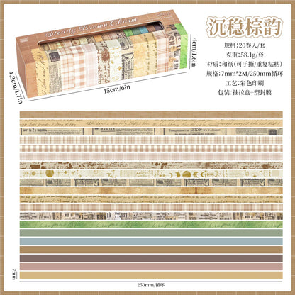 Washi Tape Roll Set – 20 Pcs