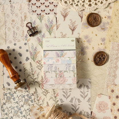 Floral Vintage Journaling Paper Book - 50 Pcs