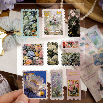 Vintage Stamp Sticker Book 3 Pcs