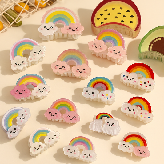 Rainbow Crystal Hair Claw Clip