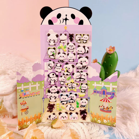 Panda Puffy House Sticker