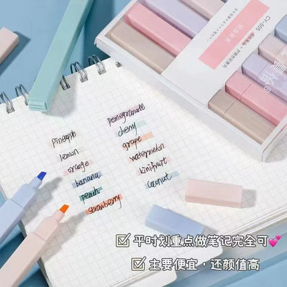Morandi Pastel Highlighter Set - 6 Pcs