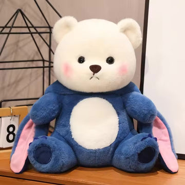 Stitch bear hoodie cap soft toy