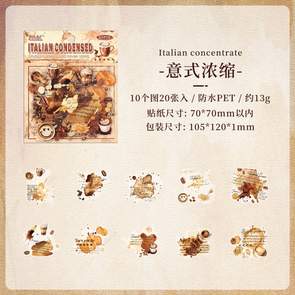 Coffee Vintage Journaling Sticker -20 Pcs