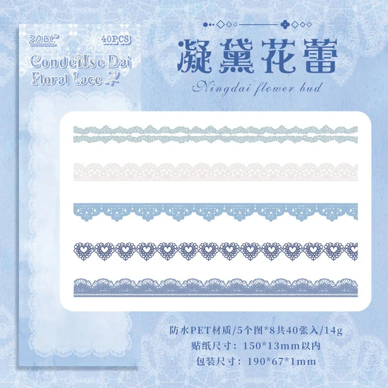 Vintage Lace Sticker- 40 Pcs