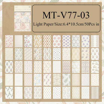 Floral Vintage Journaling Paper Book - 50 Pcs