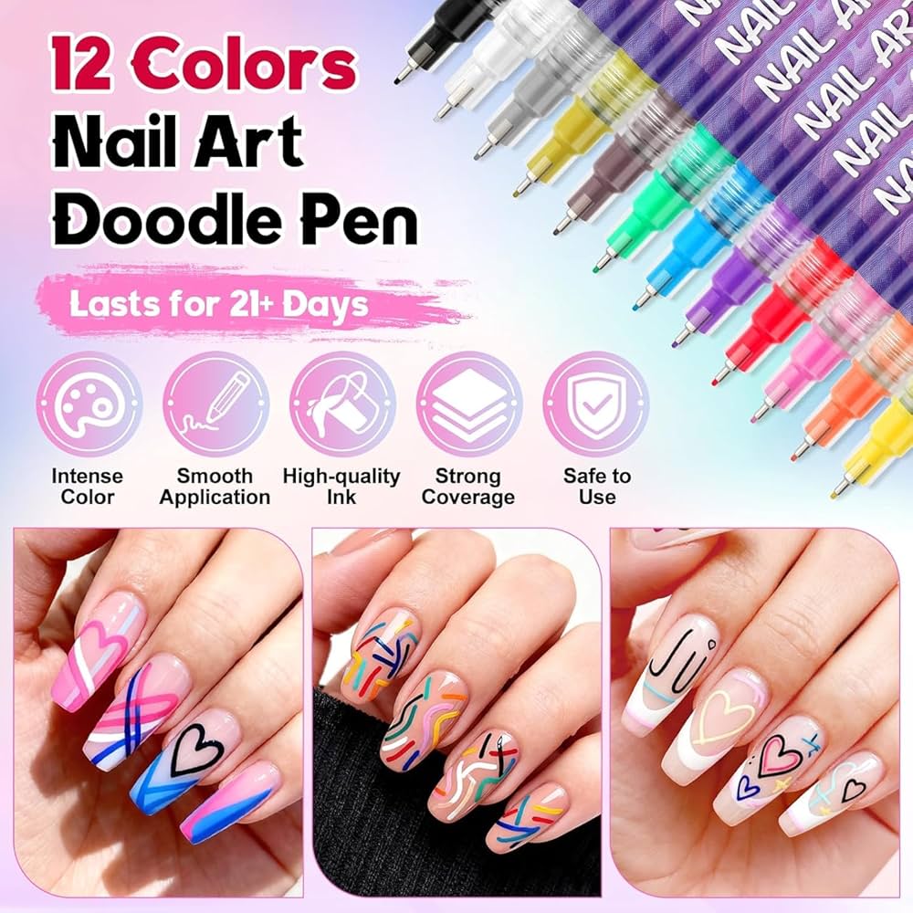 Nail Art Marker Set-12 Pcs
