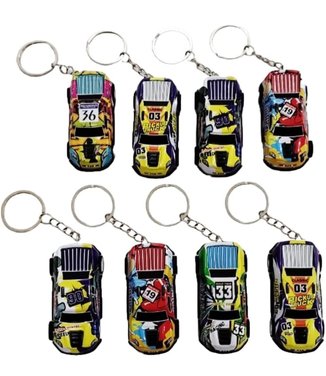 Push back metal car keychain