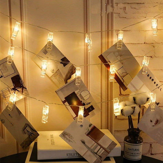 Led Battery Operated Photo Clips String Lights